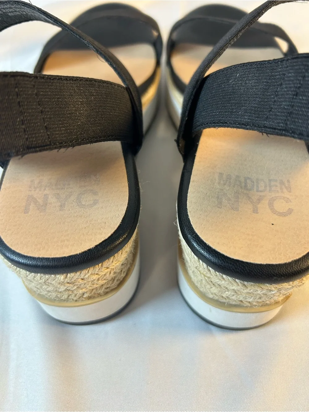 Madden NYC Talla Wedge Strappy Black Women’s Sandals Size 8 Summer Spring Wear